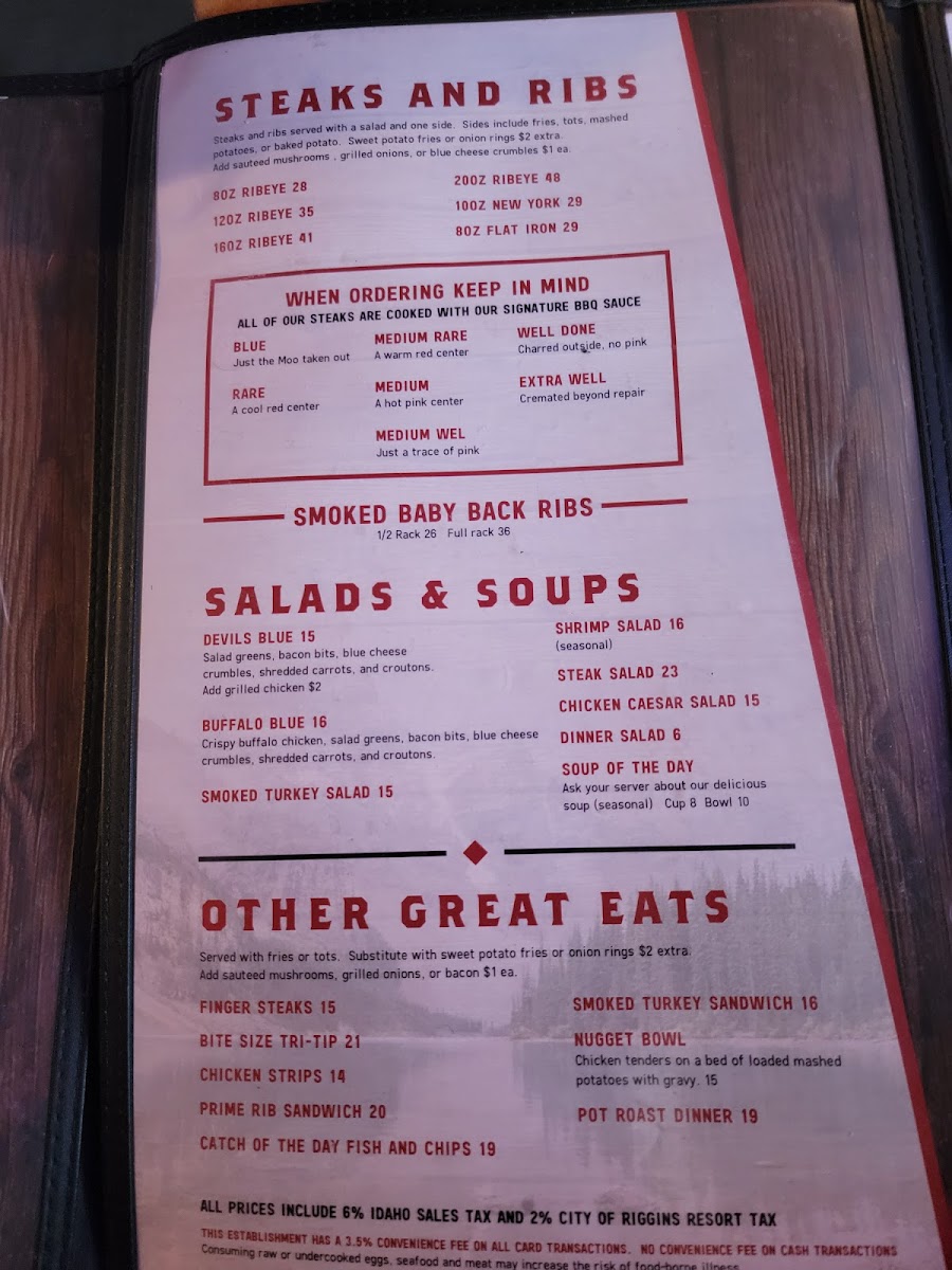Seven Devils Bar & Steakhouse Menu - Image 2